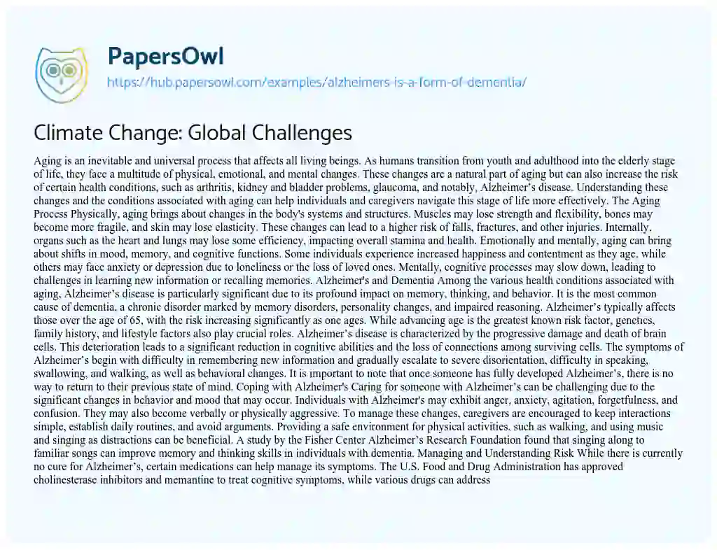 Essay on Climate Change: Global Challenges