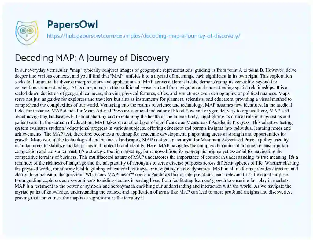 Essay on Decoding MAP: A Journey of Discovery