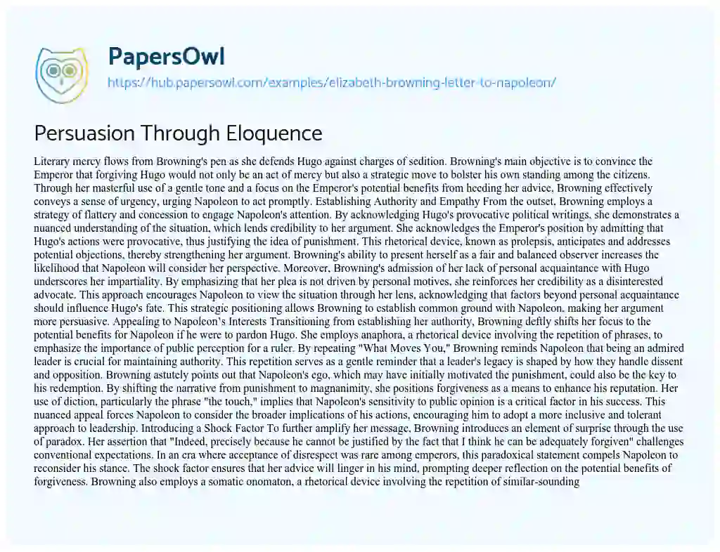 Essay on Persuasion Through Eloquence