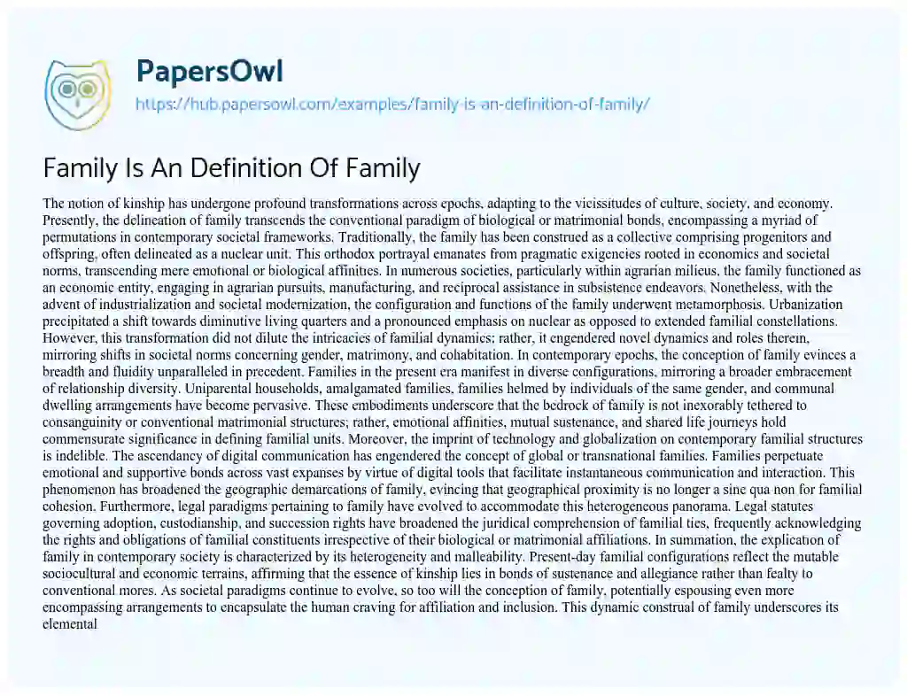 Essay on Family Is An Definition Of Family