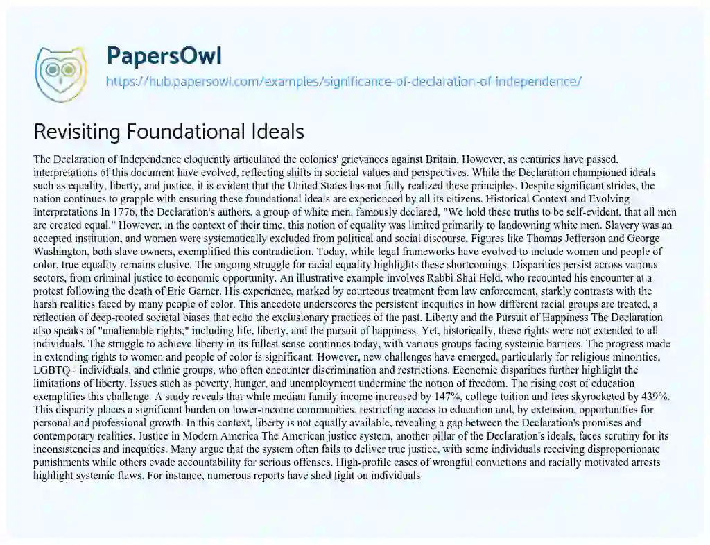 Essay on Revisiting Foundational Ideals