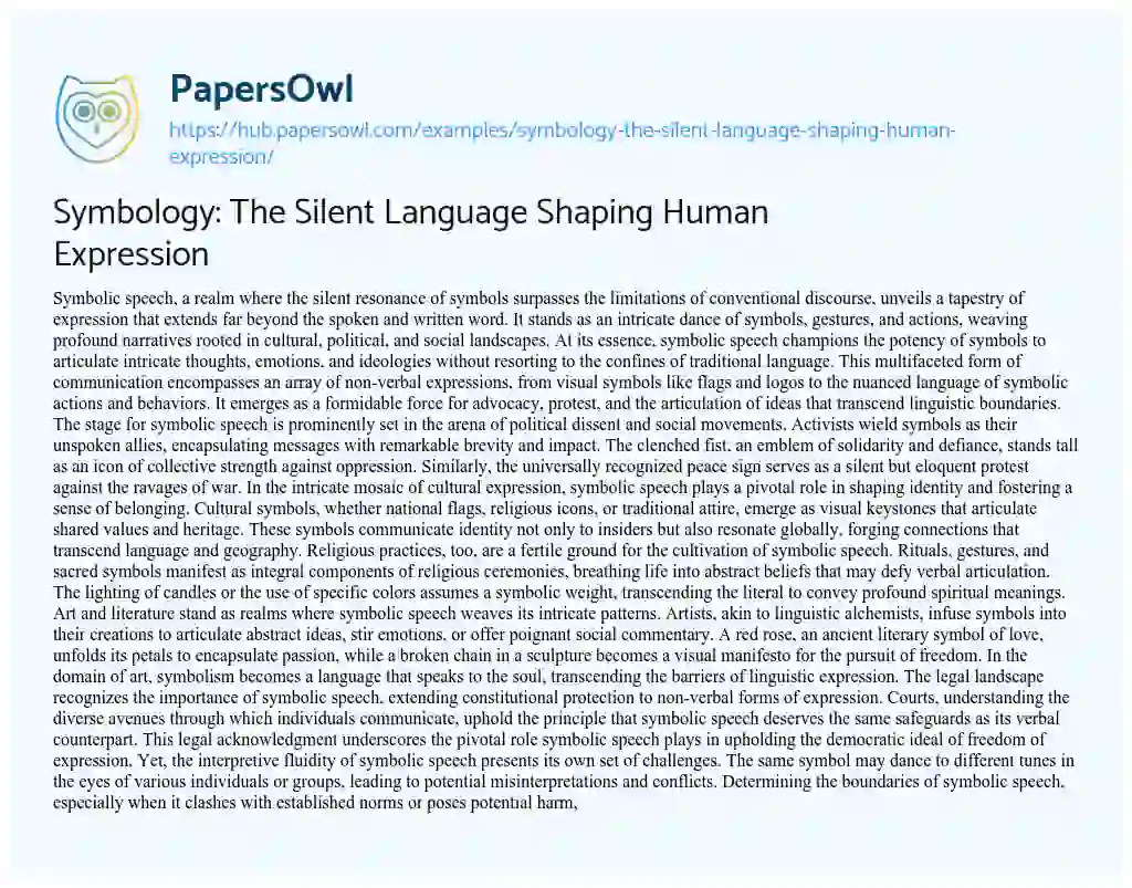 Essay on Symbology: The Silent Language Shaping Human Expression