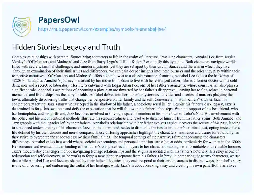 Essay on Hidden Stories: Legacy and Truth