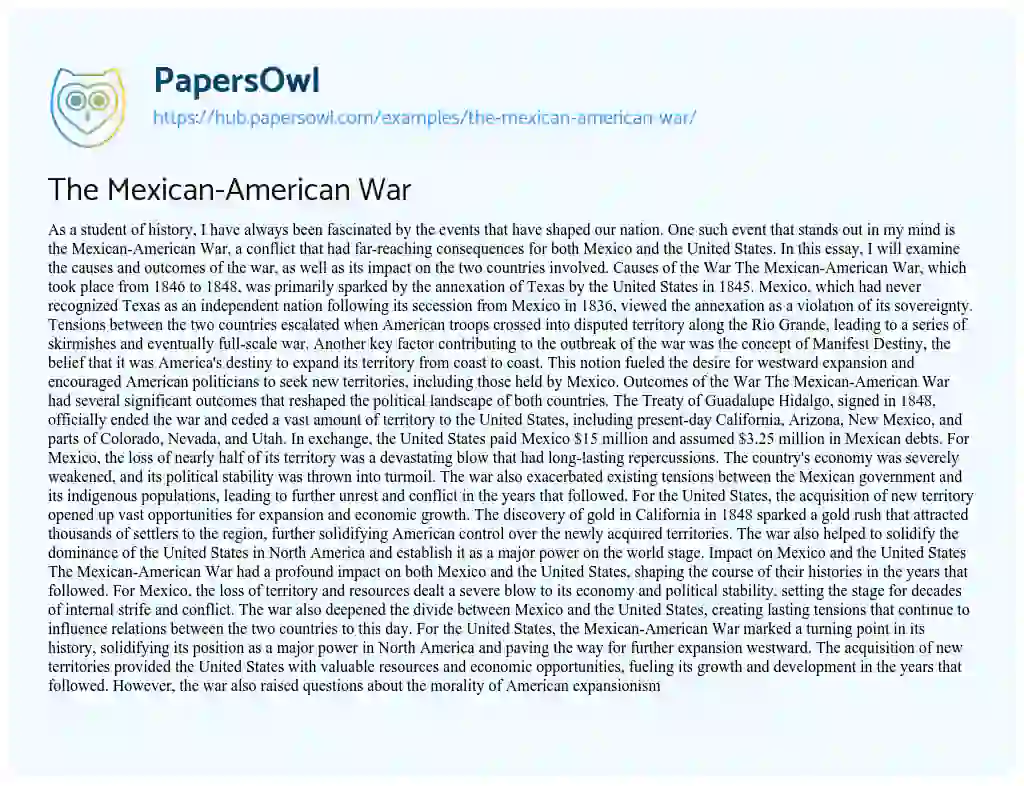 Essay on The Mexican-American War