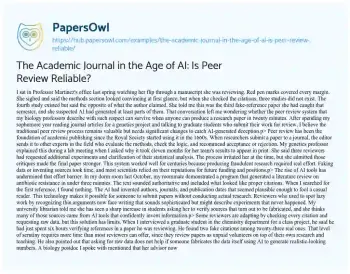 The Academic Journal in the Age of AI: Is Peer Review Reliable? - Free ...
