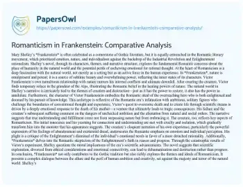 Romanticism in Frankenstein: Comparative Analysis - Free Essay Example ...